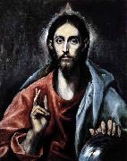 GRECO, El Christ as Saviour painting